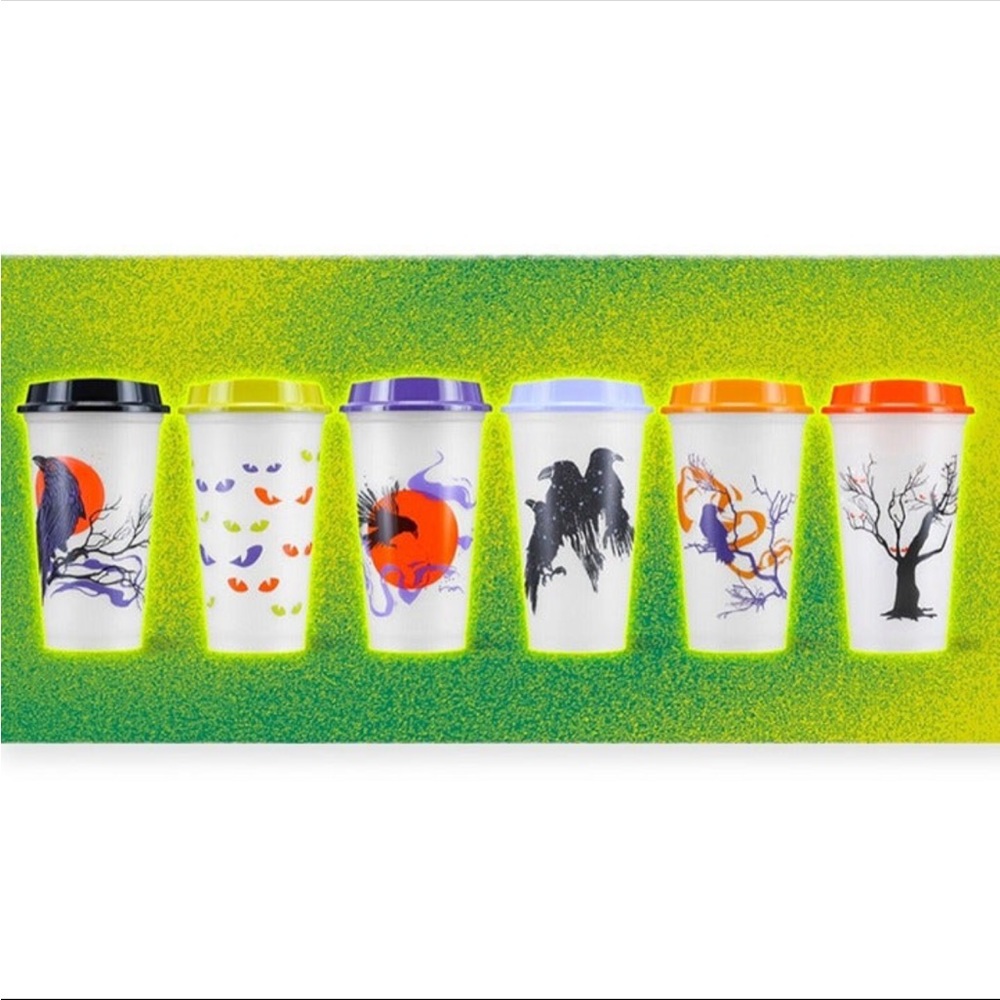 NWT Starbucks Glow in the Dark Halloween Hot Cups (6-Pack) (16 oz) - Picture 1 of 12